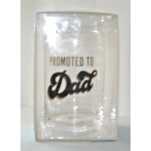 Fatherhood Promoted to Dad Beer Glass in Black Gold Pearhead Vintage